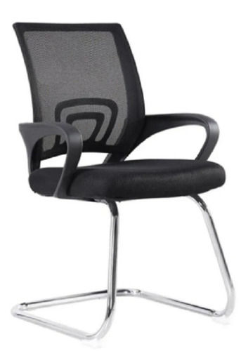 Machine Made 4X1 Feet 8 Kilogram Matt Finish Stainless Steel And Mesh Body Visitor Chair 