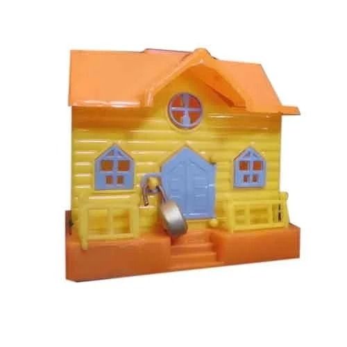 Matte Lamination 7X4X8 Inches Bpa Free Non Toxic Pvc Plastic Home Shaped Coin Box Toy