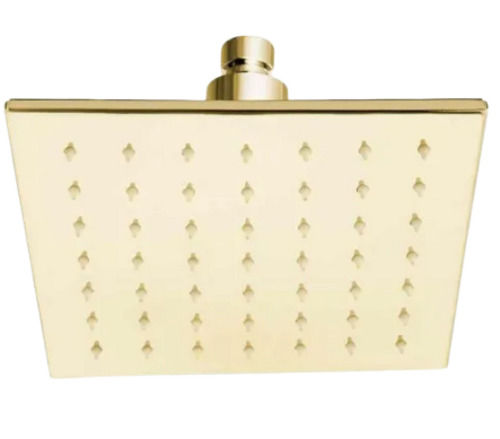 Golden 9X6X5 Inches Rectangular Glossy Finish Stainless Steel Overhead Shower