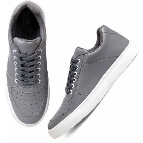 Grey Adjustable And Skin Friendly Plain Cotton Fabric Casual Wear Shoes For Mens 