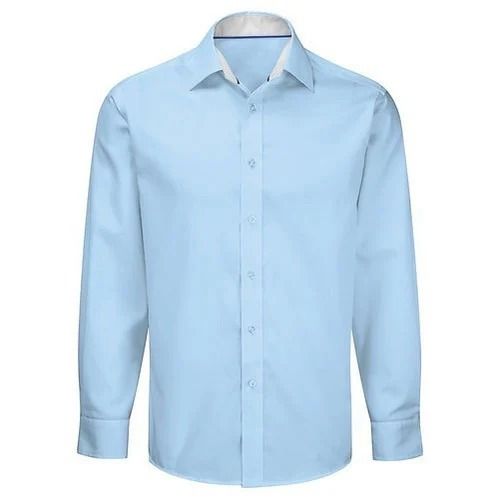 Full Sleeves Straight Collar Type Plain Cotton Formal Shirt For Men Age Group: Above 16 Years