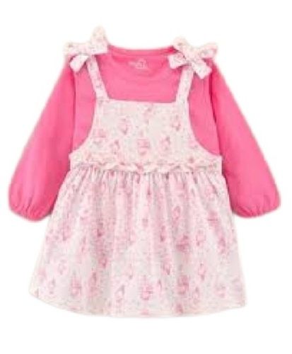 Girls Full Sleeve Round Neck Printed Cotton Baby Frock Set