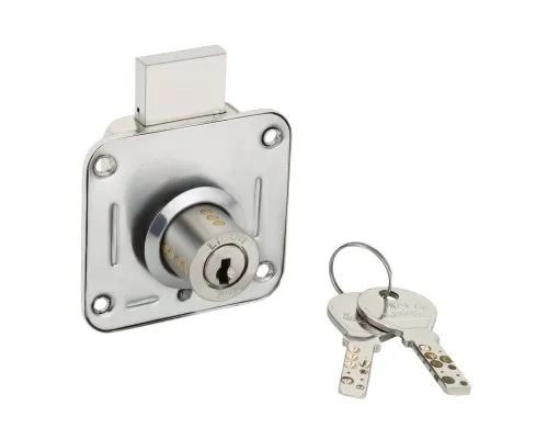 Silver High Security Level Galvanized Rust Proof Mild Steel Cupboard Lock With 2 Keys