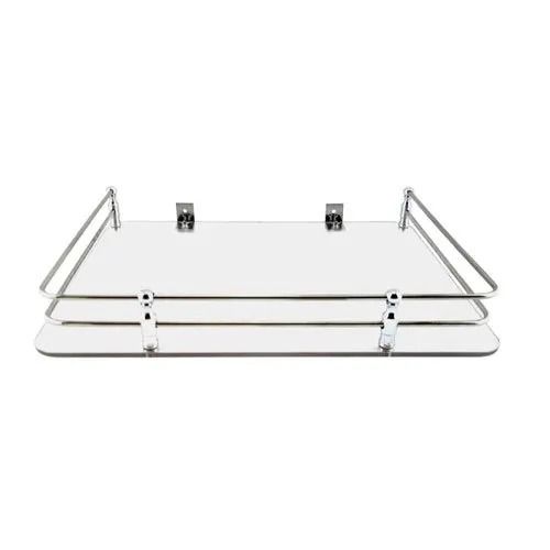 Polish Square Stainless Steel And Acrylic Set Top Box Stand For Home