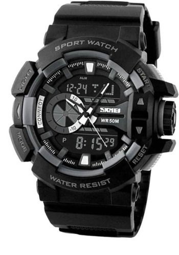 Water Resistant Plastic Body Rubber Band Sport Wrist Watch 