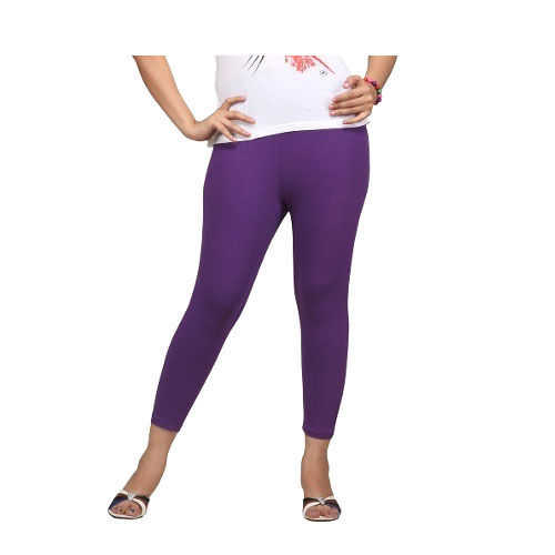 Buy HIRSHITA Women Purple Solid 100% Cotton Leggings (XL