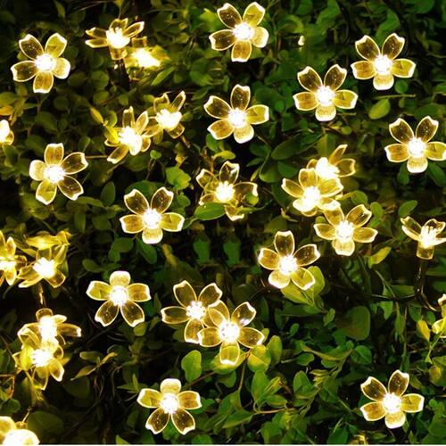 Warm White X4Cart Blossom Silicone Flower Fairy String Lights, 14 Led 3 Meter Series Lights For Festival Home Decoration, Indoor Outdoor Decoration In Wedding, Party (Warm White, Pack Of 1)(Made In India)