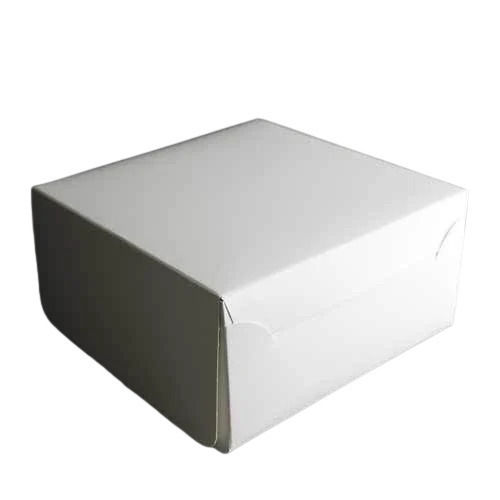 White 10X10X4 Inches Square Matte Laminated Corrugated Cake Packaging Box 