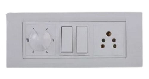 White &#8206;13.9 X 13.1 X 4.4 Cm 10 Ampere 220 Voltage Electrical Switch Board 