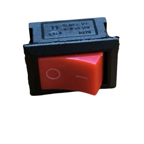 Black And Red 15 Mm 5 Gram 12 Volts 10 Ampere Plastic Rocker Switch