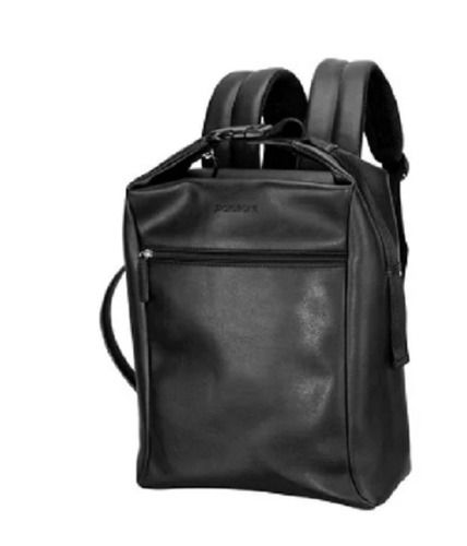 Black 15Cm Palin Tote Zipper Leather Back Packs 