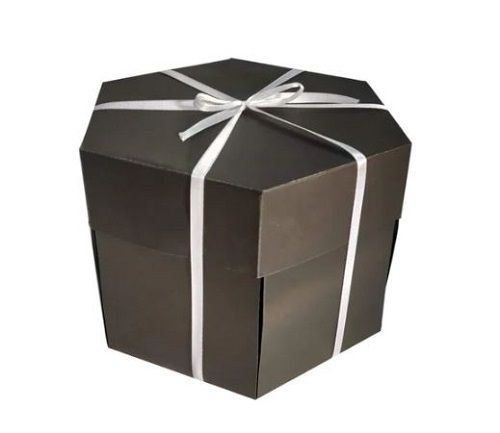 Black Haxagonal Matt Finish Paper Chocolate Packaging Gift Box