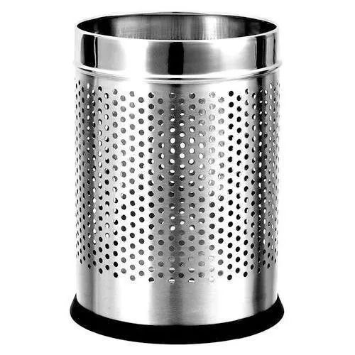 High Tensile Strength Polished Surface Open Top Structure Stainless Steel Dustbin
