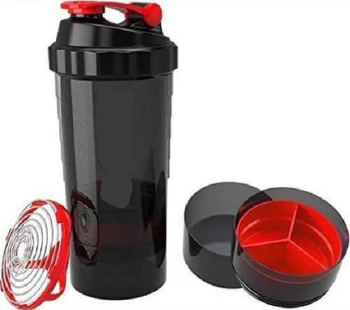 Plastic Matt Surface Narrow Flip Top Lid Style Screw Cap Round Gym Shaker