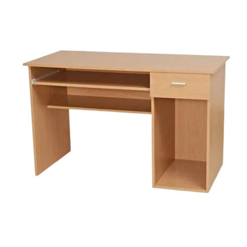 Machine Made Polished Finish Rectangular Eco Friendly One Drawer Solid Wooden Computer Table 