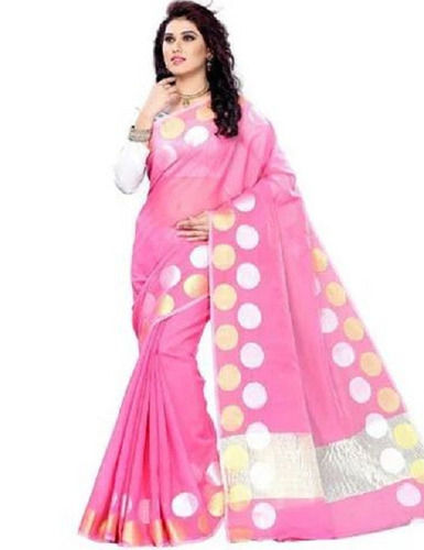 Traditional Wear Bollywood Style Printed Soft Cotton Saree With Blouse 