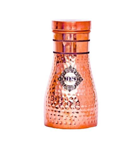 1 Liter Easy Open End Round Copper Hammered Bottle Diameter: 8.21  Centimeter (Cm)