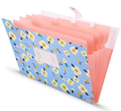 32X25X2 Cm Rectangular Plastic Snap Closure Plastic Five Pocket Folder  00