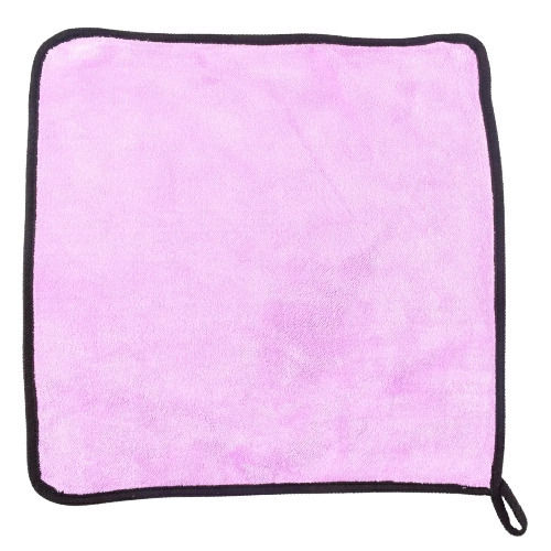 Pink And Black 40X40 Centimeter Square Plain Soft Microfiber Cleaning Towel 