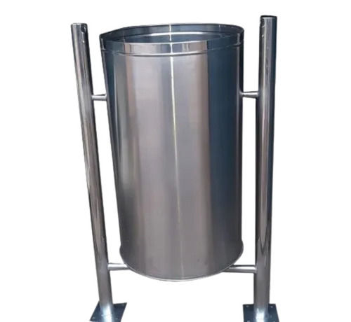 60 Liter Storage Polished Finish Stainless Steel Dustbin For Outdoor Garbage 