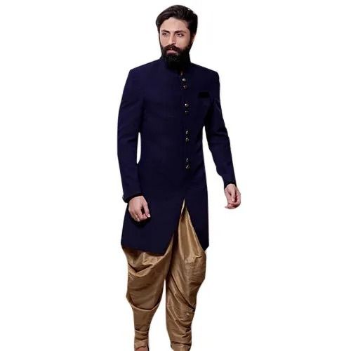 Cotton And Silk Full Sleeves No Fade Boys Sherwani For Wedding Season