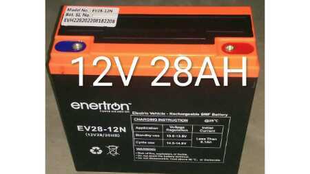 White Enrtron Smf Battery 28Ah 12V