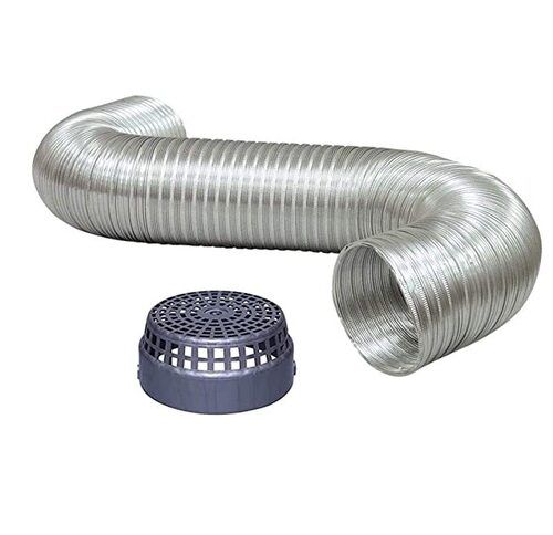 Silver Flexible Aluminium Chimney Duct Pipe, Extendable Up To 10 Feet