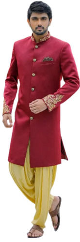 Full Sleeves Silk Indo Western Mens Suits For Weddings