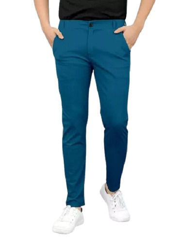 Blue Plain Straight And Regular Fit Formal Wear Polyester Trouser For Mens  at Best Price in Gurugram | Fresh Collection