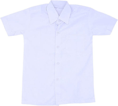 Regular Fit Short Sleeves Spread Collar Plain Cotton School Uniform Shirt Age Group: 10 To 15