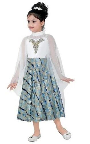 Sleeveless Traditional Georgette Embroidered Kids Party Wear Dress For Girls Age Group: Above 6 Years Old