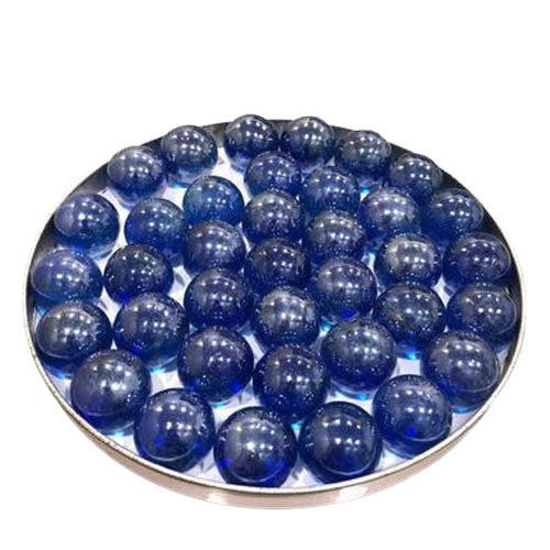 Blue Smooth Glossy Surface Laminated Quartz Plain Solid Glass Ball