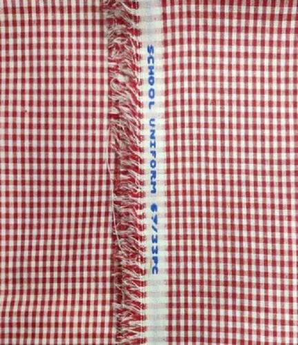 Breathable Normal Shine Skin-Friendly Unstitched Checked Fabric For Making Uniform Shirt