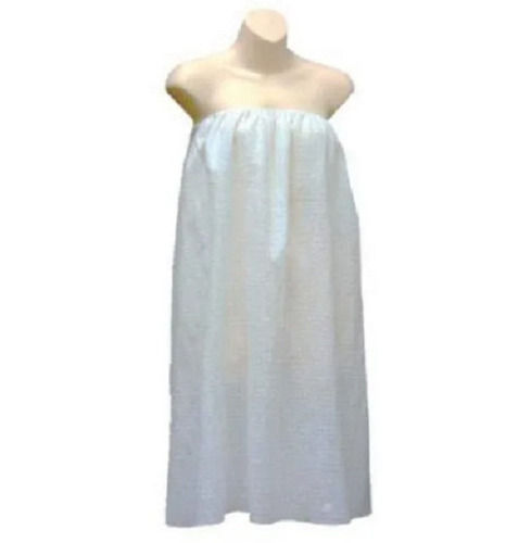 White 35 Inches Length Plain Non Woven Disposable Gown For Salon