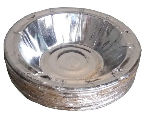 पार्टी और कार्यक्रम के लिए सिल्वर 5 इंच गोल बायोडिग्रेडेबल डिस्पोजेबल डोना