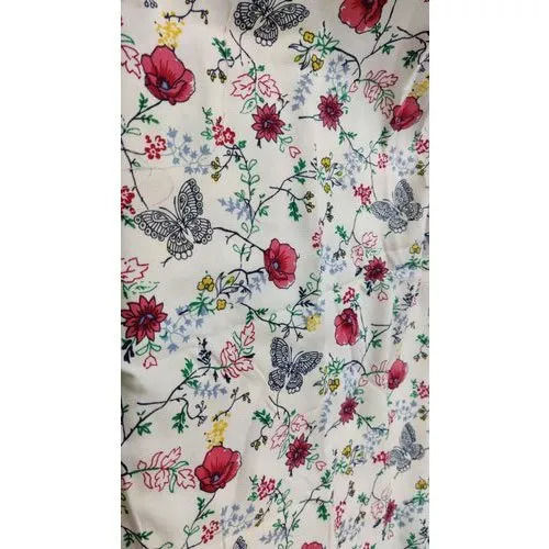 Multi Colour 54 Inch Width And 140 Gsm Soft Floral Printed Rayon Printed Fabric For Kurti Garments