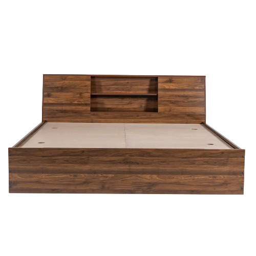 Machine Made 89.6 Kilograms Water Resistance Eco Friendly Polished Teak Wood Double Bed