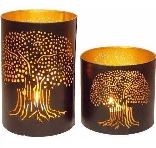 Coated Artifical Iron Votive Candle Holder For Home And Living Room Decoration