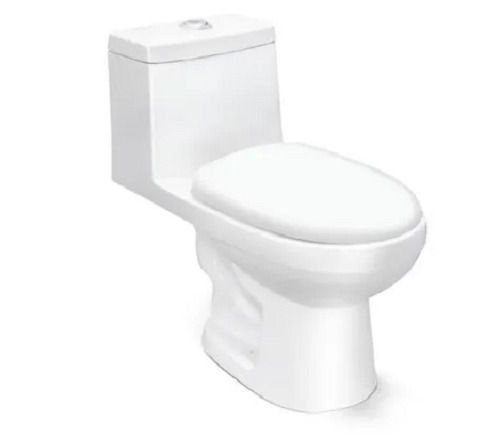 White Floor Mounted Plain Ceramic Western Toilet Seat