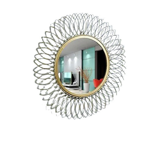 28x28 Inches Round Shaped Coated Technique Wide Screen Metal And Glass Wall Mirror