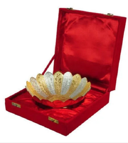 Gold and Silver Plated Finish Flower type Bowl for Decoration Use