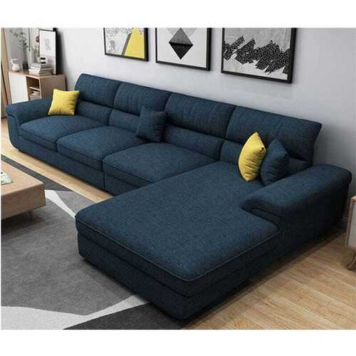 L Shape Wooden Sofa Set For Home Decoration Use