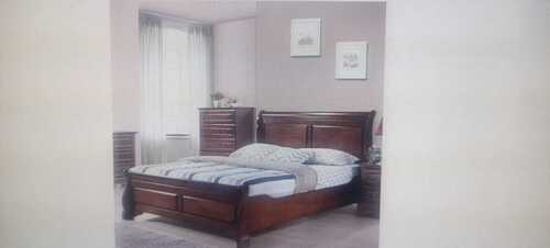 घर और होटल के उपयोग के लिए आयताकार आकार का लकड़ी का बिस्तर