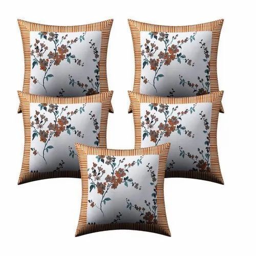 18 X 18 Inch Multicolor Embroidery Cushion Cover With Foaming