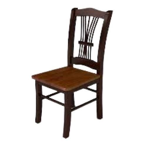 Brown 19X18X42 Inches Painted Artwork Solid Teak Wood Chair 