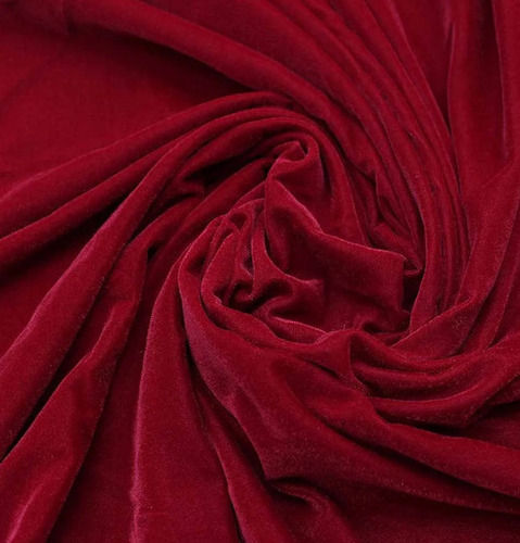 Maroon 60 Inches Width 220 G/M3 Density Plain Cotton Velvet Fabric