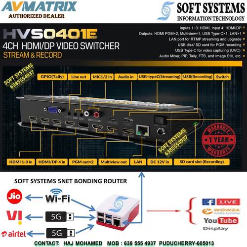 AVMatrix HVS0401E माइक्रो/डीपी वीडियो स्विचर