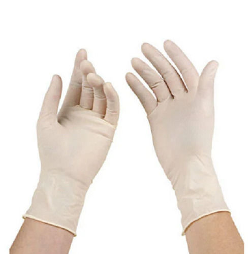 White Full Finger Rubber Plain Elasticity Disposable Surgical Gloves For Hospital