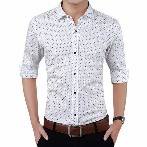 Men Slim Fit Full Sleeves Dotted Cotton Shirt For Casual Wear