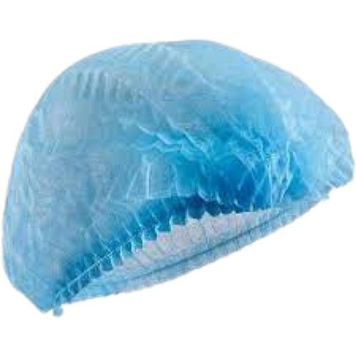 Sky Blue Plain Elastic Band Non Woven Disposable Oval Cotton Surgical Cap